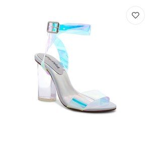 Iridescent Jeffrey Campbell Twelve Heels 6 Holographic Clear Lucite